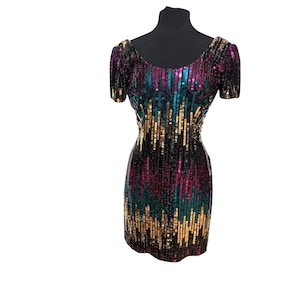 Vintage Sequin Dress Size14 - Etsy