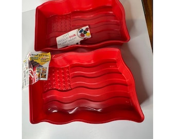 Vintage JELL O American Flag Mold Set Patriotic July 4th Party Decor Set of 2