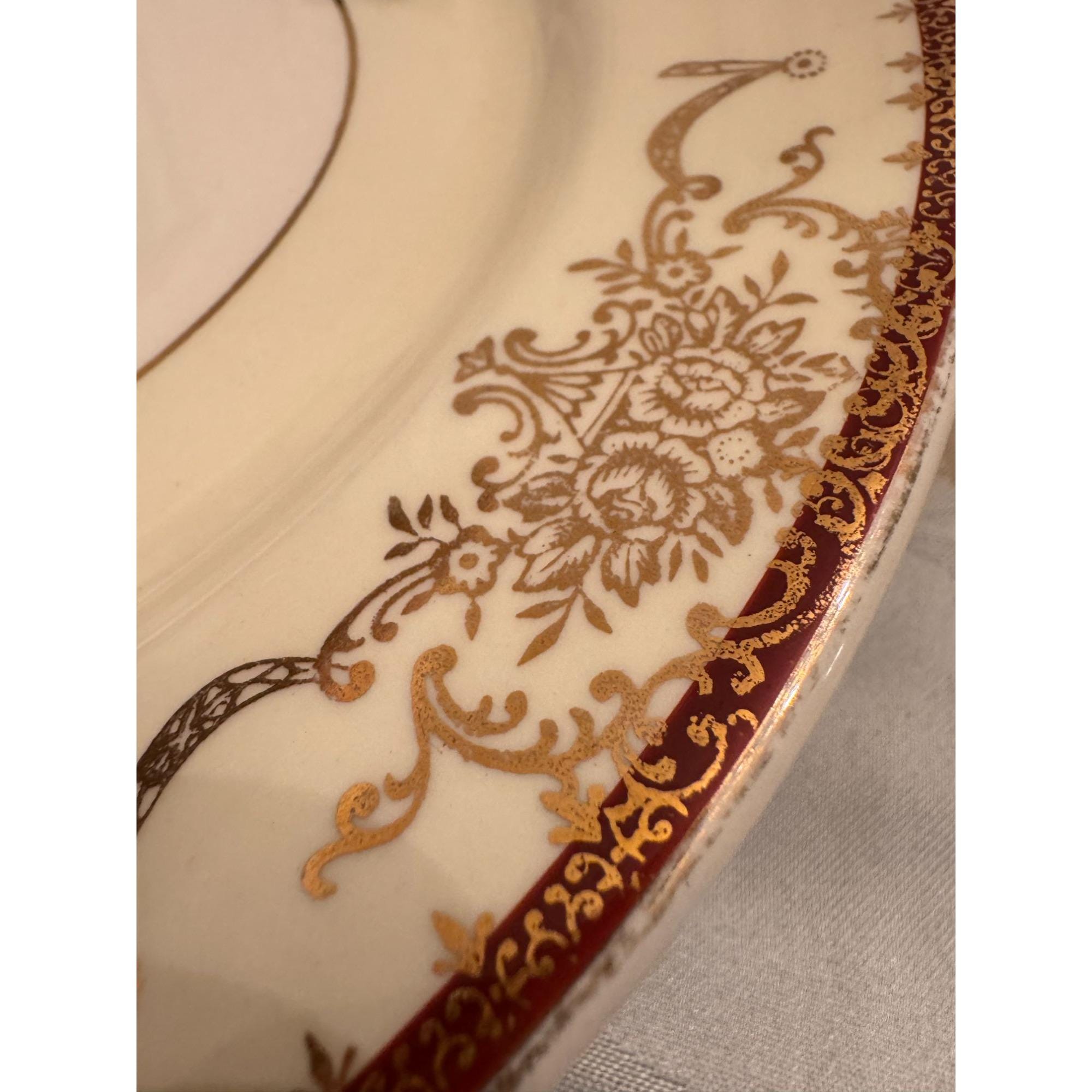 ティファニー プレート 花柄 ゴールド縁 箱付き Vintage Stetson China Dinner Plates – Tiffany Floral, 22K Gold