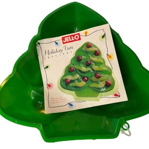 Vintage Jello Christmas Tree Mold With Original Holiday Fun Recipes Pamphlet