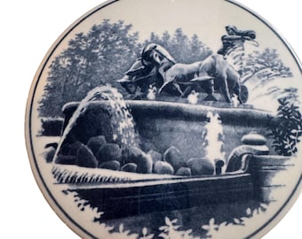 Royal Copenhagen Gefion Fountain Plate Denmark Fajance Wall Plaque