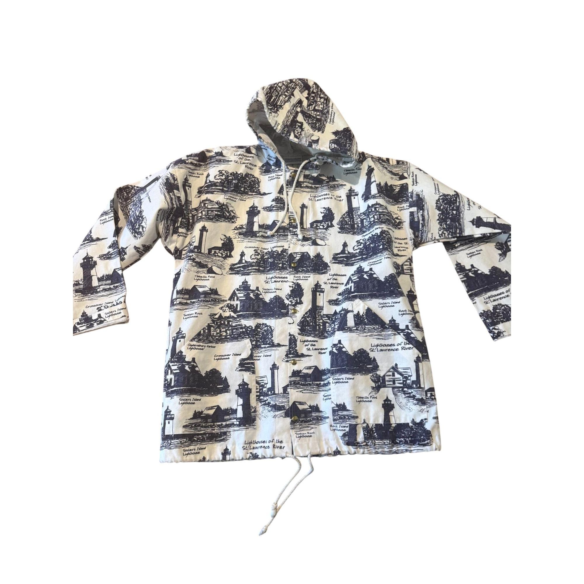 ジャケット・アウター 80s~90s MICHIGAN RAG CO cotton jacket Vintage 80's Michigan Rag Co. Seagull Print Canvas Hooded