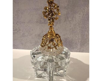 Vintage Matson Ormolu 24K Gold-Plated Perfume Bottle – Hollywood Regency Roses & Cut Glass