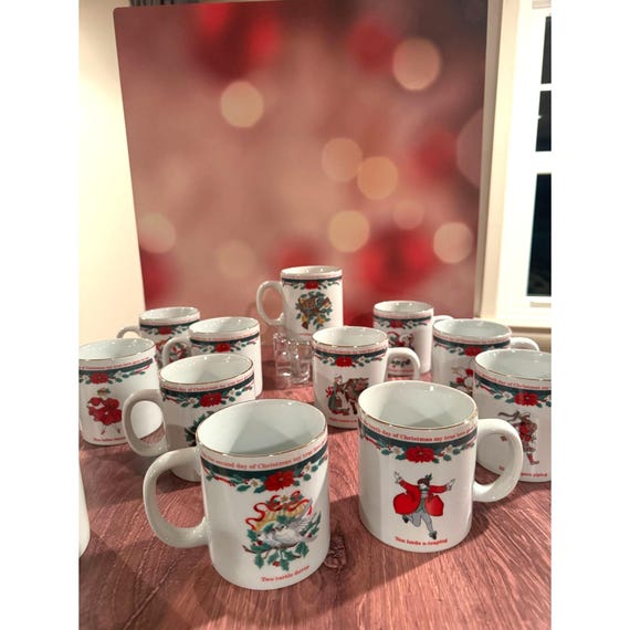 Vintage Tienshan 12 Days of Christmas Mug Set  Holiday Decor - Etsy