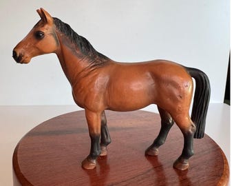 Vintage Schleich Horse Figurine 2001 Bay Mare Realistic Model Made in Portugal
