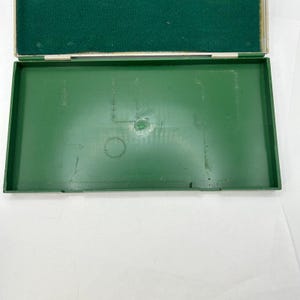 Vintage Faber Castell Pencil Case Green Rectangle Empty drawing utensil holder immagine 2