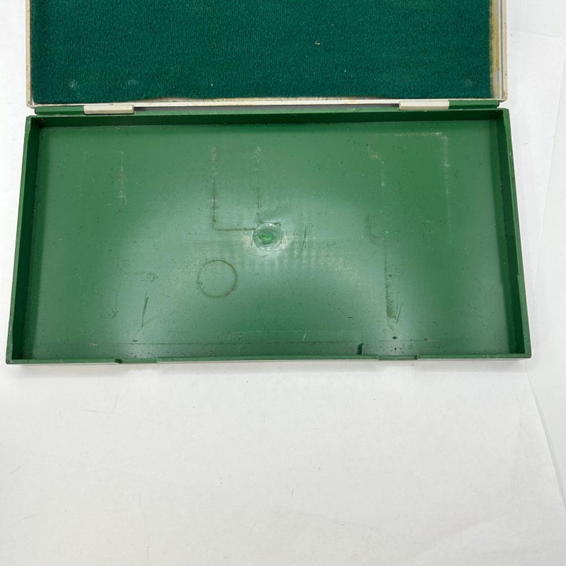 Vintage Faber Castell Pencil Case Green Rectangle Empty drawing utensil holder immagine 2