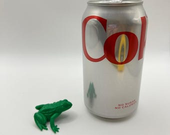 Rubber Bull Frog Small 2 Inch Bright Green for Diorama Crafts Collecting ETC