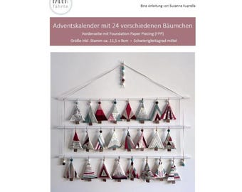 DIY Advent calendar, FPP templates, pattern, instructions, PDF, German language