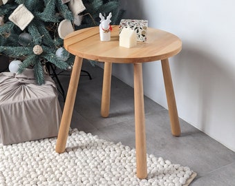 Houten kinderronde tafel, Montessoritafel, cadeau voor kinderen, activiteitentafel, zintuiglijke tafel, peutertafel voor spenen, nieuwe kinderkunsttafel