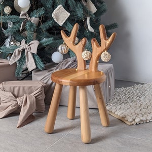 Wooden Kids Chair Deer Sven, Montessori Chair, Toddler Chair, Wooden Play-room Furniture, Natural wooden chair, Eco-Friendly Wooden Chair