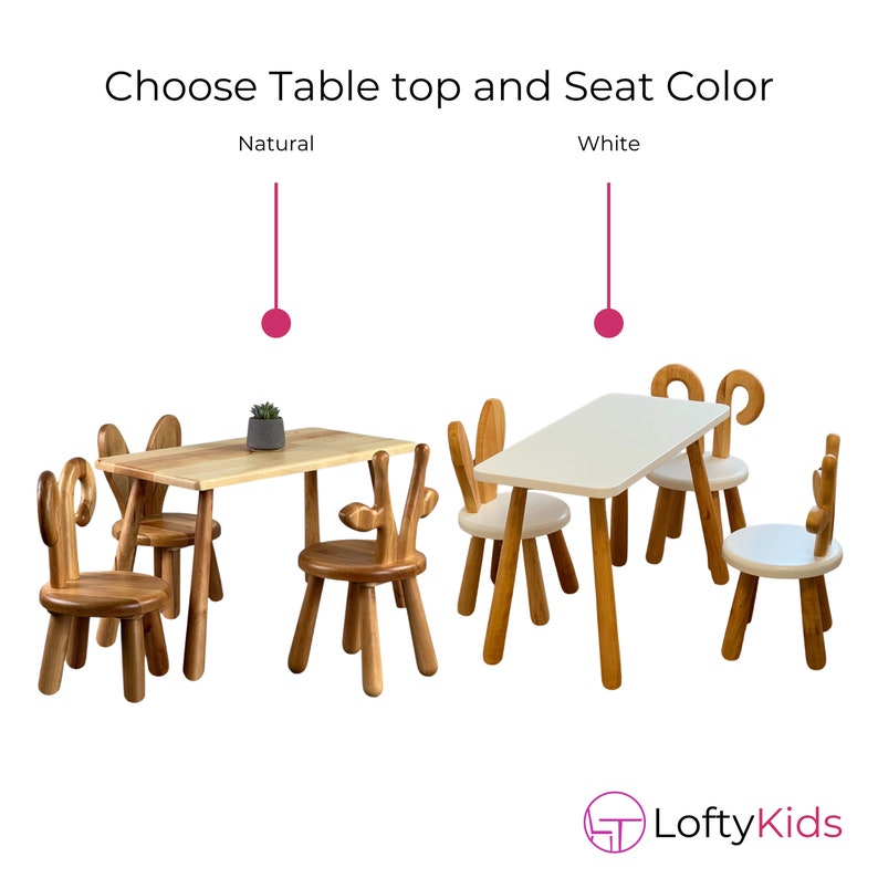 Wooden Kids Rectangular Table and Chair, Kid Table and Chair, Kid Table and Chair Set, Montessori Table and Chair, Wooden Gift for Children image 7