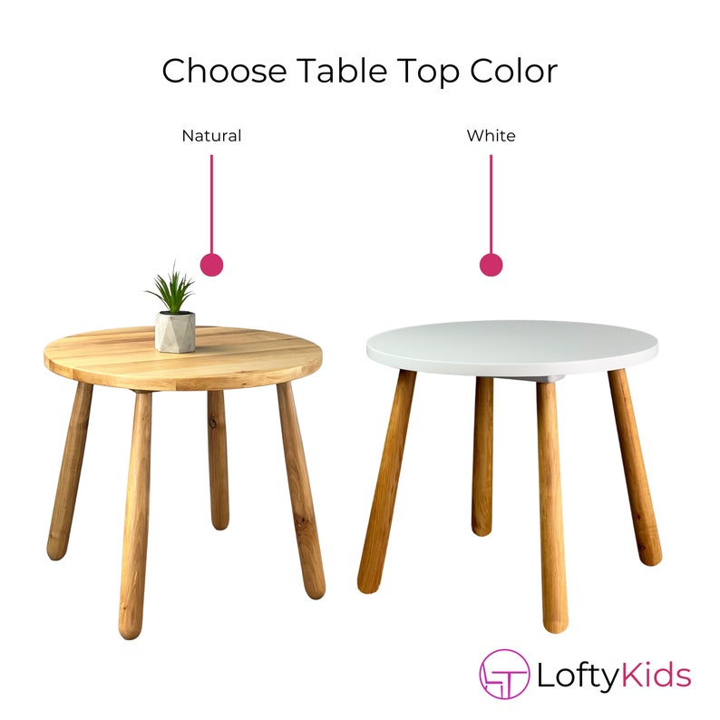 Wooden Kids Round Table, Montessori Table, Gift for Children, Activity table, Sensory Table, Toddler Table for Weaning, New Kids Art Table image 8