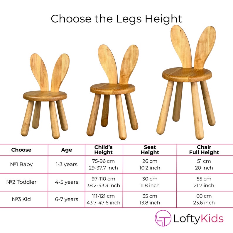 Houten kinderstoel wit konijn, Montessori stoel, peuter konijnenstoel, houten speelkamermeubilair, natuurlijke houten stoel, milieuvriendelijke stoel afbeelding 6
