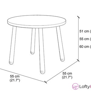 Runder Kindertisch aus Holz, Montessori-Tisch, Geschenk für Kinder, Aktivitätstisch, sensorischer Tisch, Kleinkindtisch zur Entwöhnung, neuer Kinderkunsttisch Bild 10