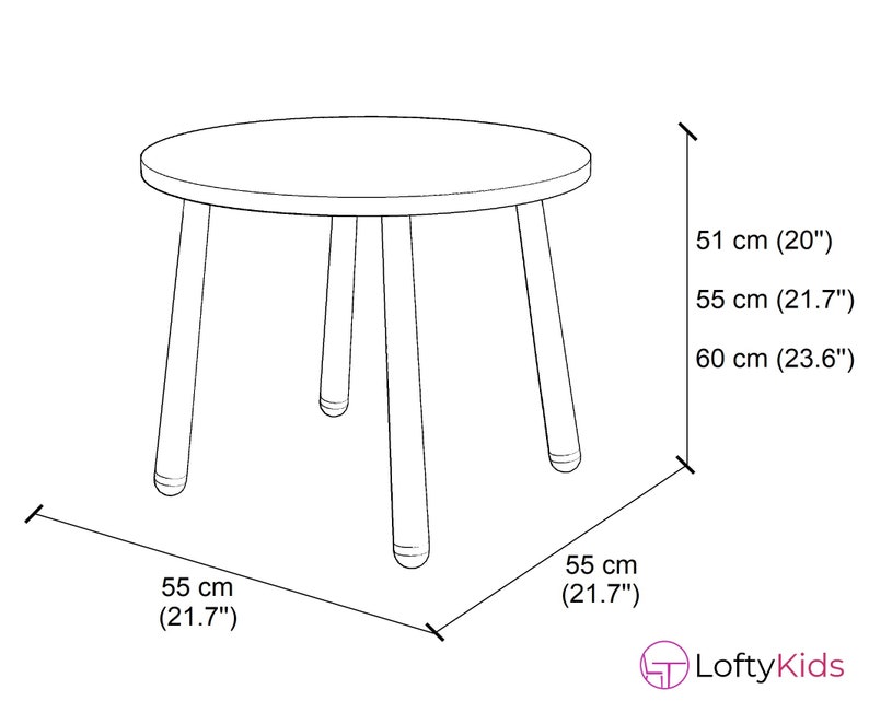 Wooden Kids Round Table, Montessori Table, Gift for Children, Activity table, Sensory Table, Toddler Table for Weaning, New Kids Art Table image 10