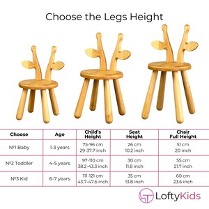 Wooden Kids Chair Giraffe Melman, Gift for Toddler Boys Chair, Wooden Play-room Furniture, Natural wooden chair, Eco-Friendly Wooden Chair image 5