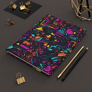 Hardcover Journal | 80s Retro Theme, Matte Notebook