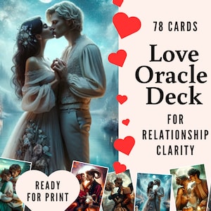 Printable Oracle Card Deck for Romantic Insight and Relationship Clarity, 78 cards, Digital Love Oracle Card Deck, Love Messages Deck