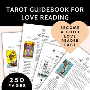 Tarot Ratgeber Spickzettel für Liebeslesungen, druckbare Tarot Liebesleseanleitung, Tarot Symbolik Spickzettel Sofortdownload eBook