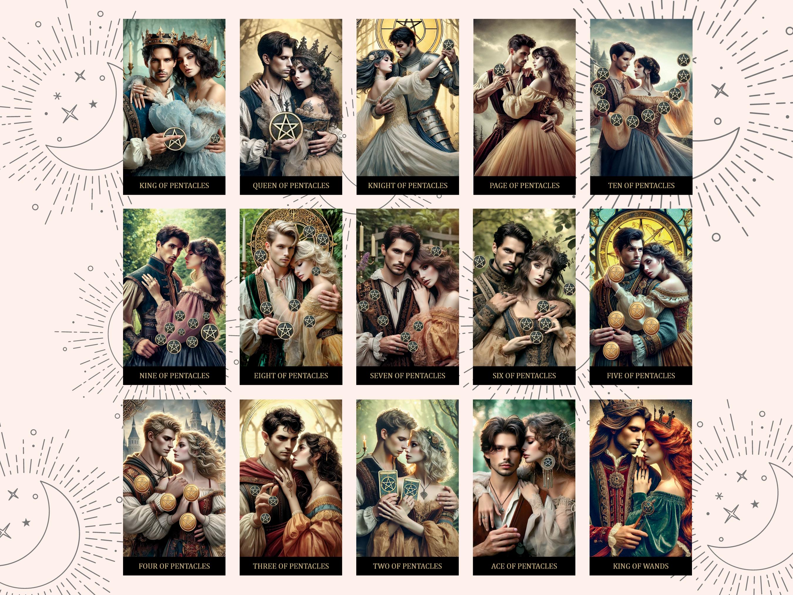 Printable Tarot Card Deck in Romantic Love Style, 78 Cards, Digital ...