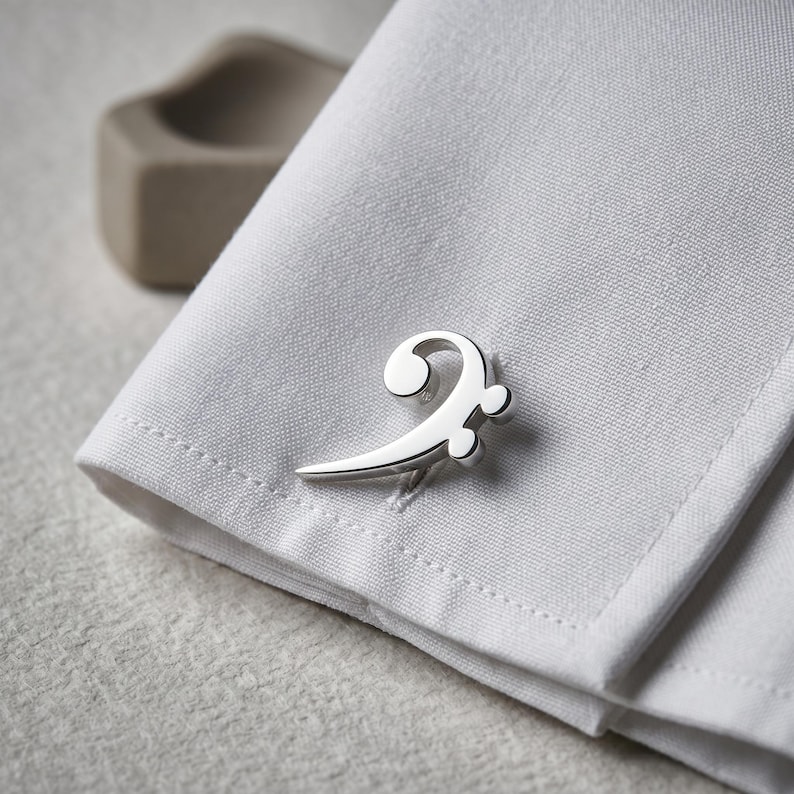 Musical Notes Gold Color Sterling Silver Music Note Cufflinks: Music Teacher Gift, Gift for Dad ...