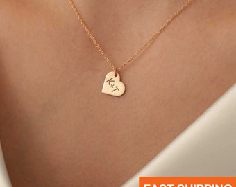 Mothers Day Gift, Heart and Letter Necklace, Gift for Mom, Best Mom Gift, Custom Necklace, Gift for Mothers Day, Name Necklace Gold, Gifts