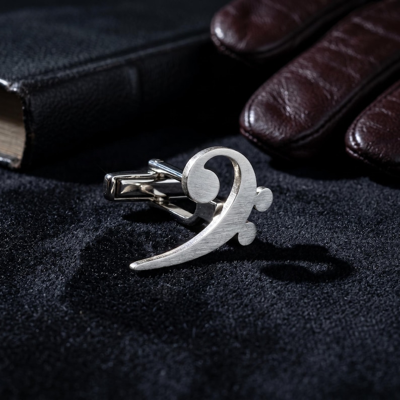 Musical Notes Gold Color Sterling Silver Music Note Cufflinks: Music Teacher Gift, Gift for Dad ...