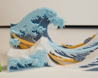 Great Wave off Kanagawa 3D Printed Desk Art - Etsy