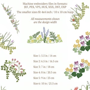 Stickmuster-Set „Wildblumenwiesen“ mit 12 skandinavischen Blumenmotiven. Vergissmeinnicht. Digitale Datei Bild 6