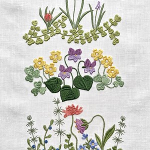 Stickmuster-Set „Wildblumenwiesen“ mit 12 skandinavischen Blumenmotiven. Vergissmeinnicht. Digitale Datei Bild 3