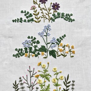 Stickmuster-Set „Wildblumenwiesen“ mit 12 skandinavischen Blumenmotiven. Vergissmeinnicht. Digitale Datei Bild 4