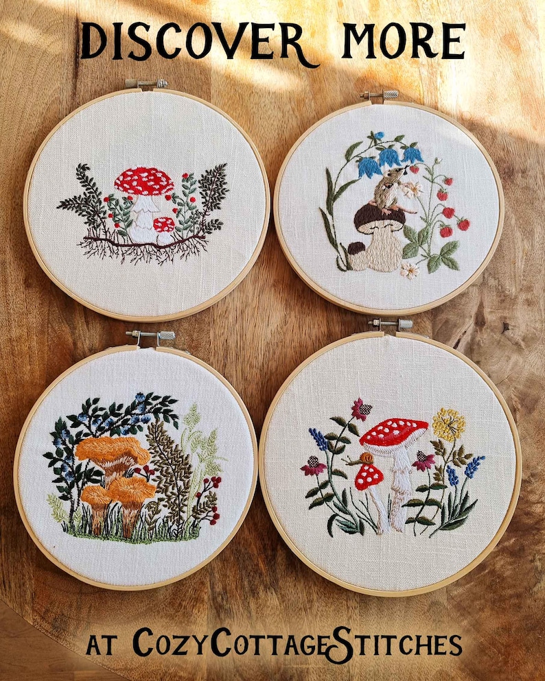 Stickmuster-Set „Wildblumenwiesen“ mit 12 skandinavischen Blumenmotiven. Vergissmeinnicht. Digitale Datei Bild 12