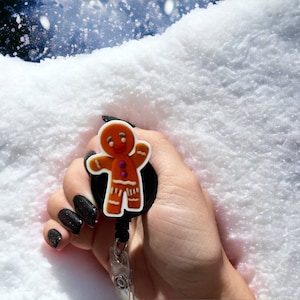 Gingerbread badge reel - Shrek Christmas badge reel - Cute Christmas Badge reel - Retractable badge - Badge topper - ID holder - Christmas -