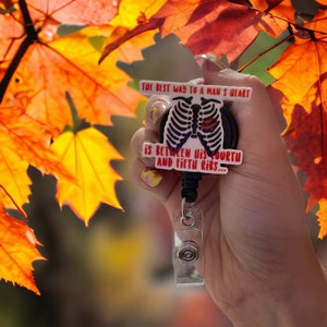 Skeleton badge reel - badge reel - nurse badge reel - retractable badge reel - funny badge reel