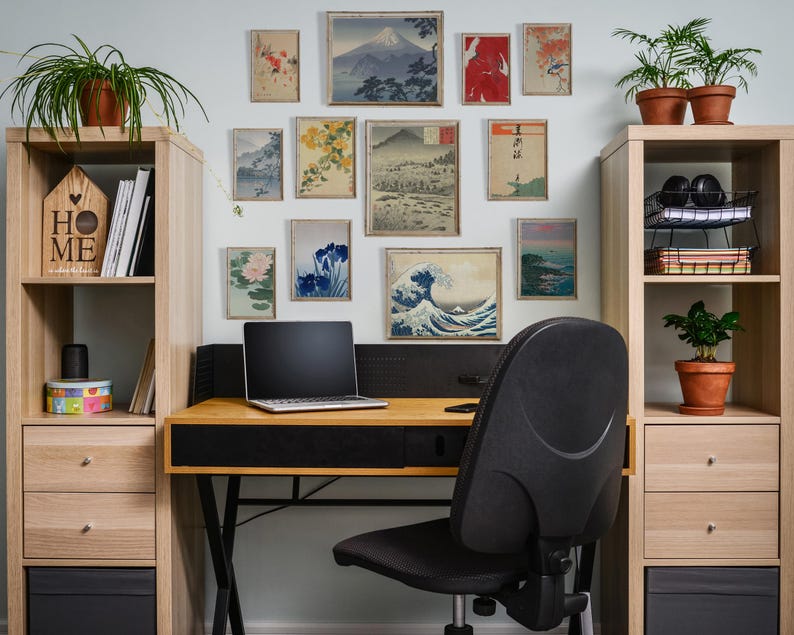 Ukiyoe Japanese Decor Vintage Japanese Wall Art Posters, Aesthetic