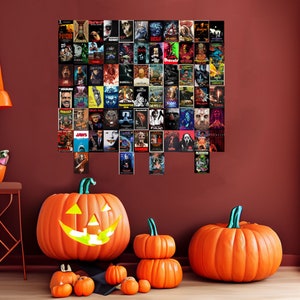 Vintage Horror Movie Wall Collage Kit(70 PCS Printed),Creepy Classic Horror Movie Posters Aesthetic Pictures Horror Wall Decor 4×6 Inches