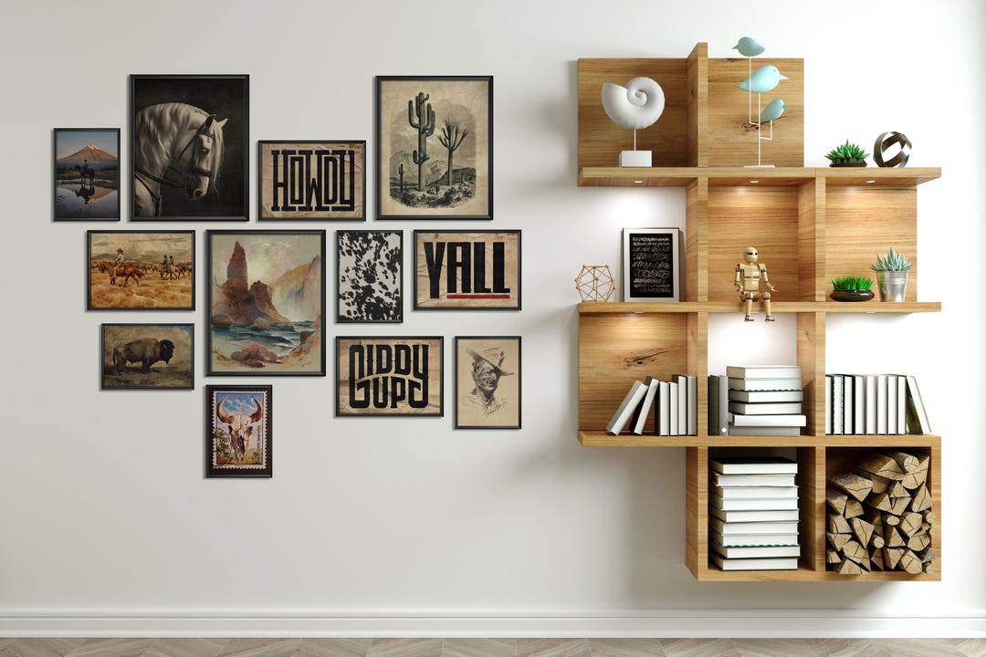 Vintage Western Wall Decor Bohemian Cowboy and Southwest Scenes