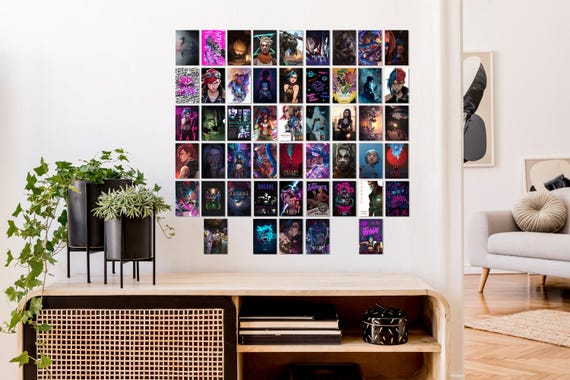 Arcane Poster Collage Set - 50 Pieces 4x6 Inch Wall Art Arcane Decor Animated Series Prints Unframed