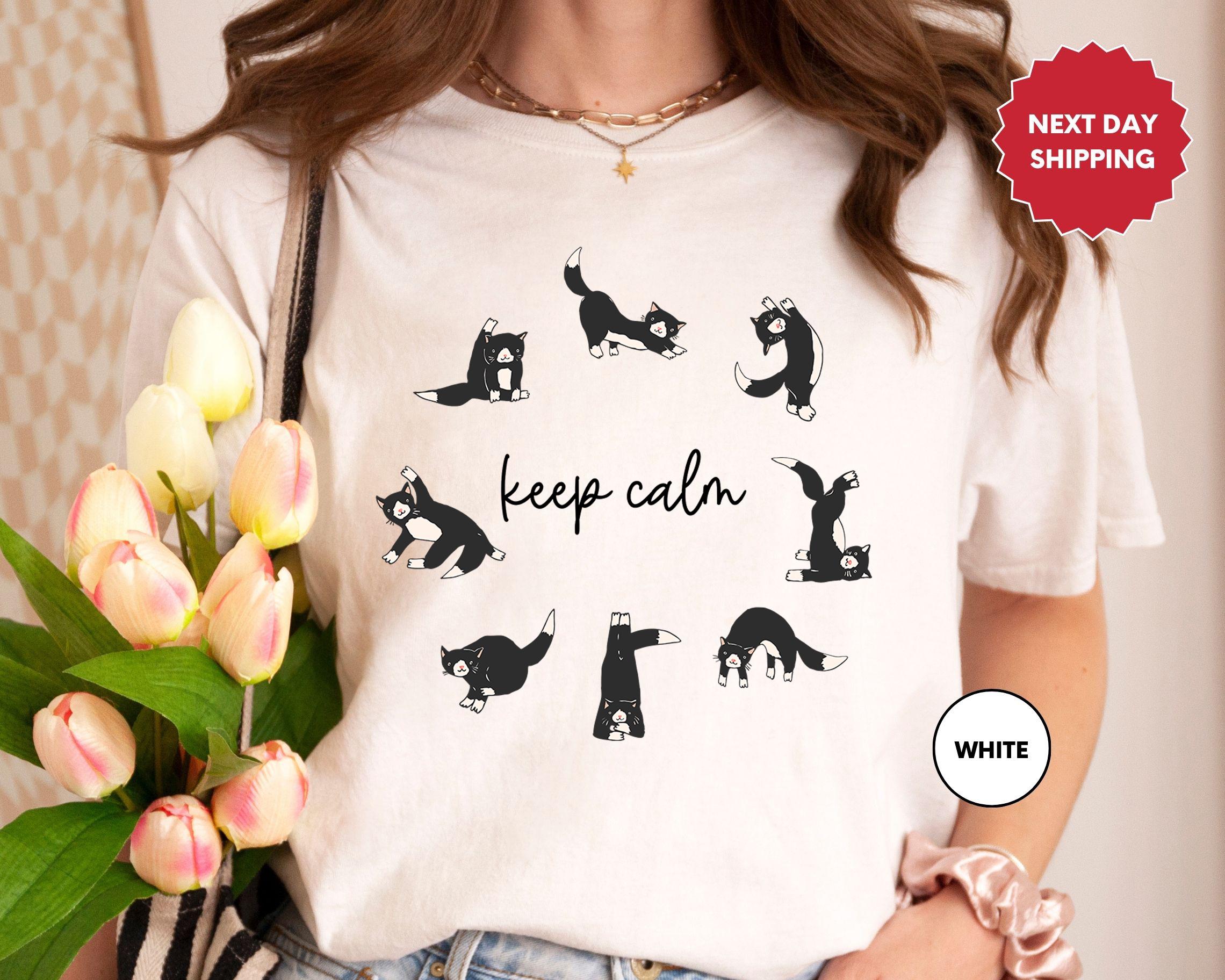 Cat Yoga Tshirt - Etsy