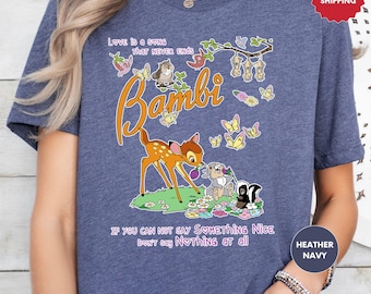 Vintage 90s Bambi Movie Embroidered Graphic Pocket T Shirt - Etsy