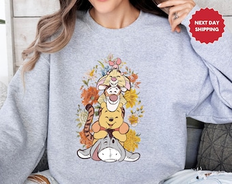 Disney Pooh Bear Sweatshirt, Retro Winnie The Pooh And Friends, Classic Pooh, Disneyworld Hoodie, Disney Gift