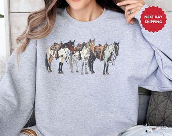 Horse Sweatshirt, Horse Lover, Horse Gift, Animal Lover Sweatshirt, Country Sweatshirt, Western Crewneck