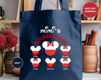 Custom Disney Mimi's and Grandkid's Names Tote Bag, Disney MomTote Bag, Disney Grandma Tote Bag, Disney Tote Bag, Gift for Grandma,Gift Mimi
