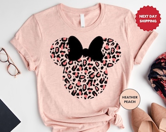 Camiseta de Minnie con leopardo de Disney, camiseta del Reino Animal, camisetas Disney para mujer, camiseta de Minnie con guepardo, camiseta de safari, camiseta de Minnie Mouse, camiseta de Minnie