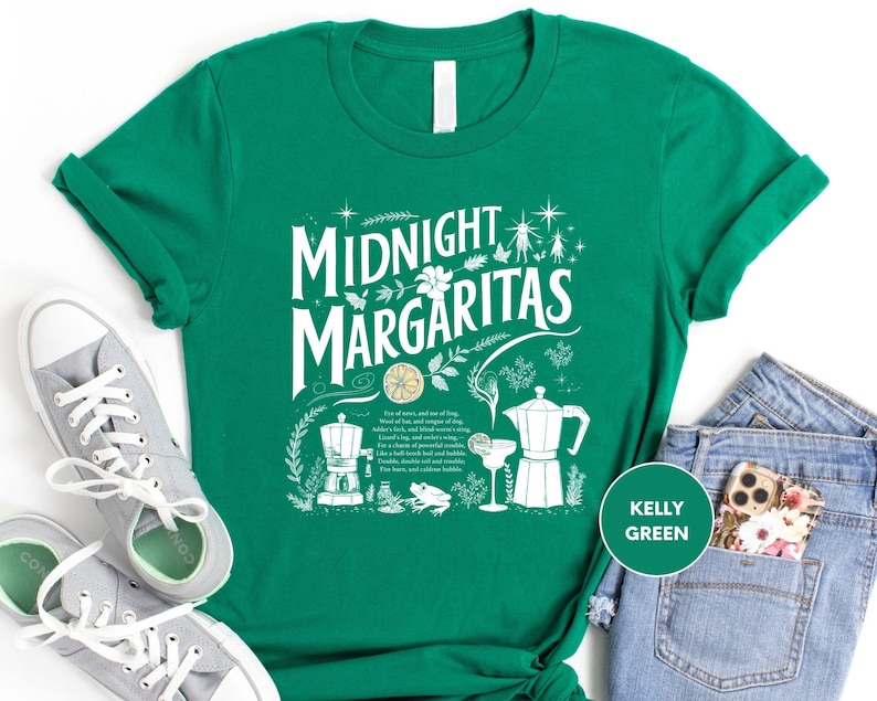Midnight Margaritas Shirt, Tequila Shirt, Witchy Tee, Practical Magic, Midnight Margarita, Spooky T-shirt, Halloween Shirt, Drinking Gift image 3