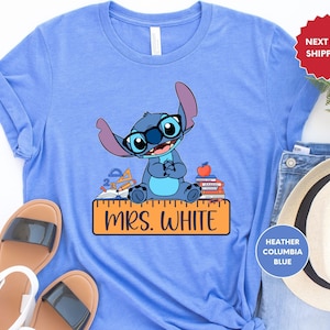 Custom Stitch Teacher Shirt, Stitch Shirt, Disney Teacher Shirt, Kindergarten Shirt, School Shirt, Disney Stitch Tee, Teacher Name Shirt