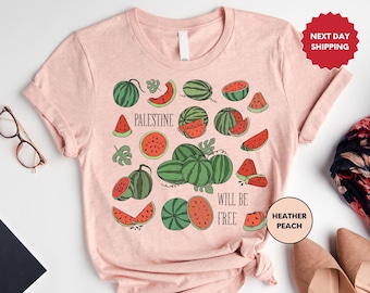 Palestine Will Be Free Gaza Shirt, Watermelon Shirt, Palestine Gaza Shirt, Watermelon Flag, Activist Shirt, Human Rights Shirt,Protest Shirt