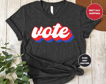 Vote T-Shirt, Retro Voting Shirt, Vote Blue Shirt, 2024 Elections Top, Democrat Clothing, Liberal Gift, Activist Apparel, Roe vs Wade TShirt