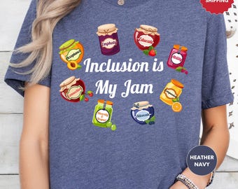 Chemise d'inclusion, Chemise de neurodiversité, L'inclusion est ma confiture, Enseignant d'éducation spécialisée, Sensibilisation à l'autisme, Enseignant en autisme, Enseignant de l'inclusion
